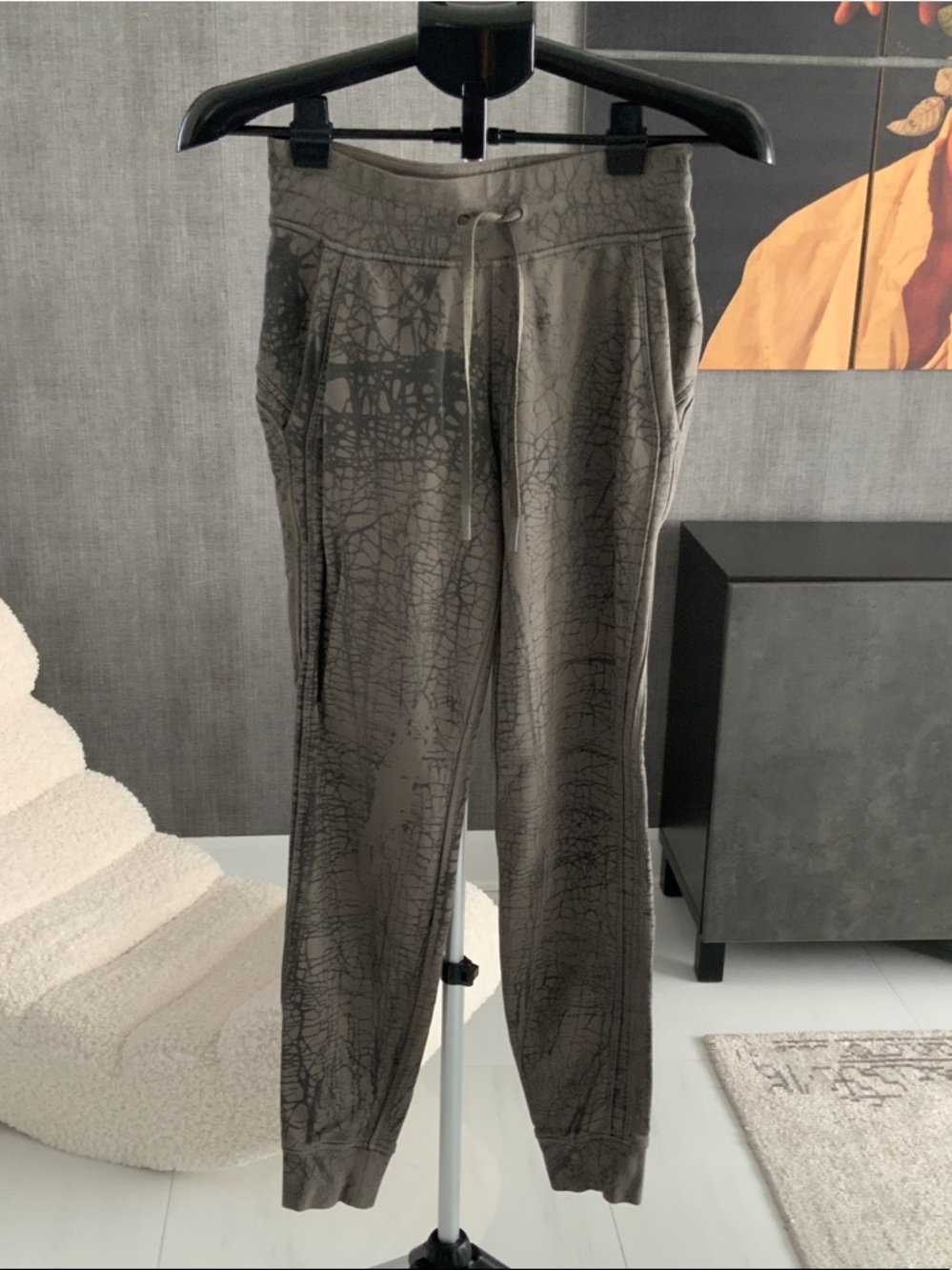 lululemon Olive Green/Gray Patterned Joggers 4